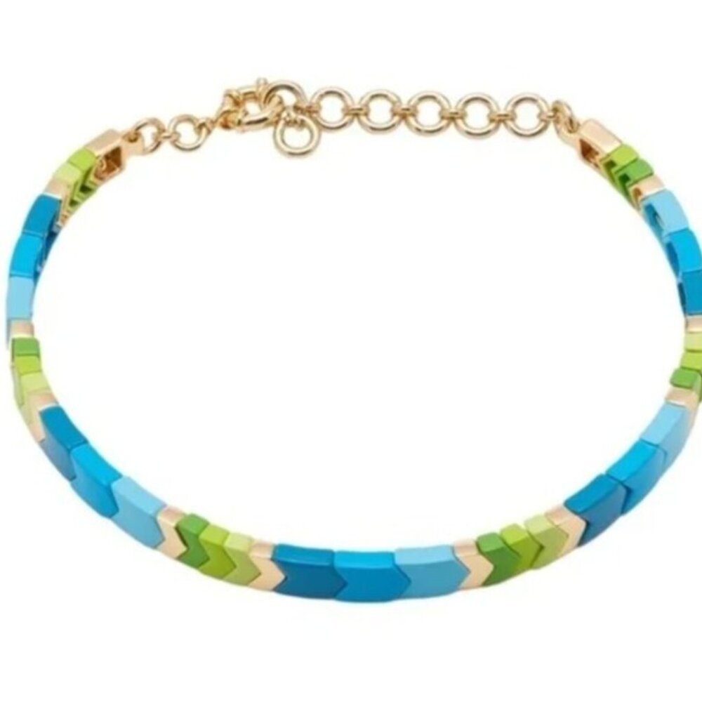 Roxanne Assoulin Enamel Choker Chevron Choker Necklace Slip Stream Choker RARE